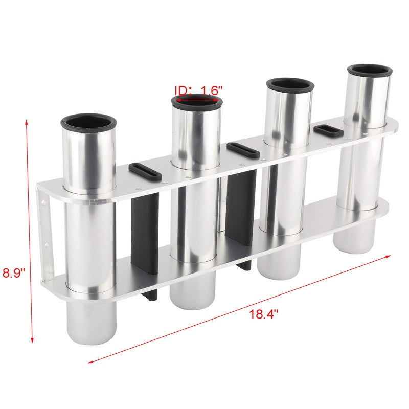 NovelBee 4 Tubes Aluminum Alloy Fishing Rod Holder for Boats Yacht - Image 2